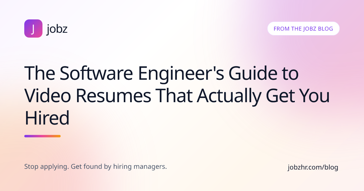 The Software Engineer's Guide to Video Resumes That Actually Get You Hired